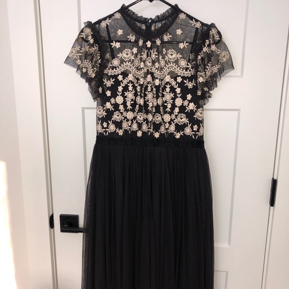 Needle & Thread embroidered bodice tulle midi dress - Picture 5 of 8